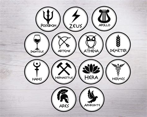 Greek Gods Symbols Stickers/percy Jackson Inspired - Etsy Canada
