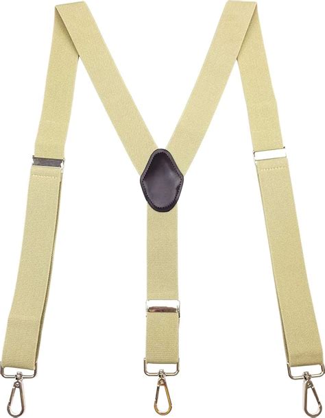 Romanlin Suspenders For Men With Hooks 3 Adjustable Clips Heavy Duty