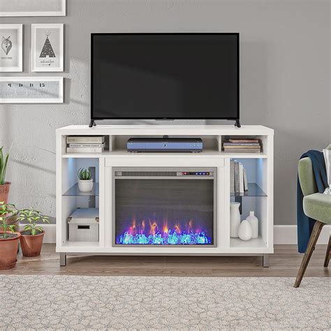Ameriwood Home Lumina Fireplace Tv Stand For Tvs Up To 48 White