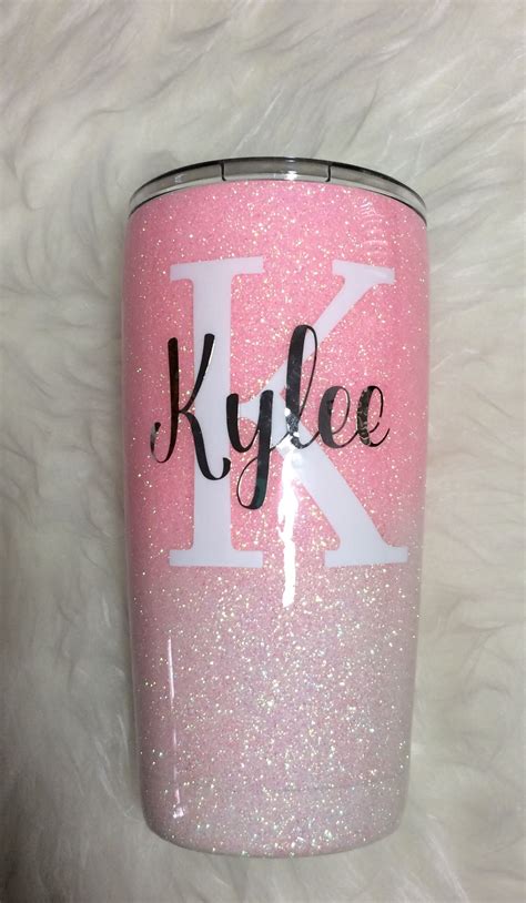 Personalized Tumbler Name Tumbler Glitter Ombre Tumbler Stainless