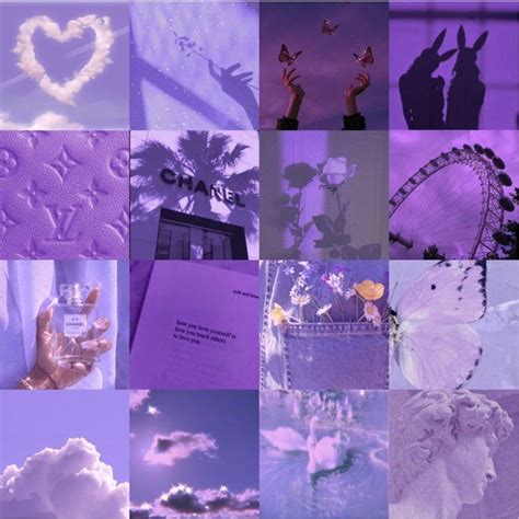 Purple Aesthetic Wall Collage Kit Purple Aesthetic Collage Etsy