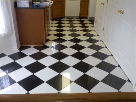 Floor Tile Black And White Diamond Pattern White Tile Floor Patterned