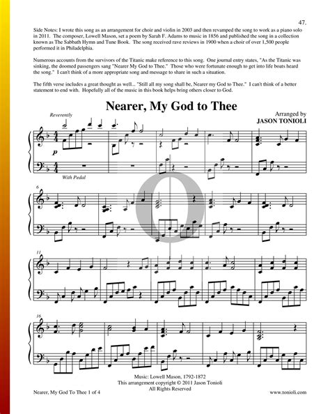 Nearer My God To Thee Sheet Music Piano Solo Oktav