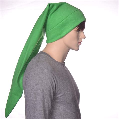 Bright Green Elf Hat Long Stocking Cap Handmade