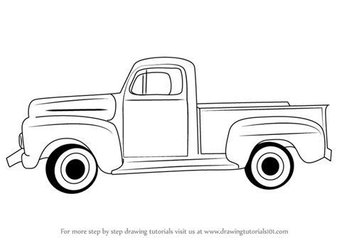 step  step   draw  vintage truck drawingtutorialscom