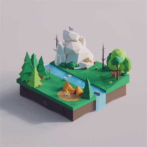 Low Poly Worlds On Behance Low Poly Art Low Poly Low Poly Character