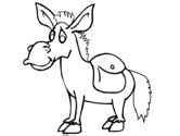 Dibujo de la mula para recortar y colorear. Mula Dibujo Para Colorear