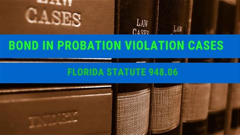 Bond On A Violation Of Probation Vop Florida Statute 94806 Youtube