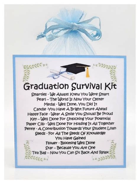 Graduation Survival Kit Fun Novelty T And Card Alternative Good Luck