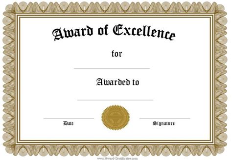 Free printable award certificate template. free funny award certificates templates | Editable Award ...