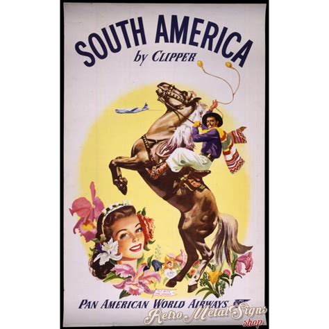 South America Vintage Travel Metal Tin Sign Poster