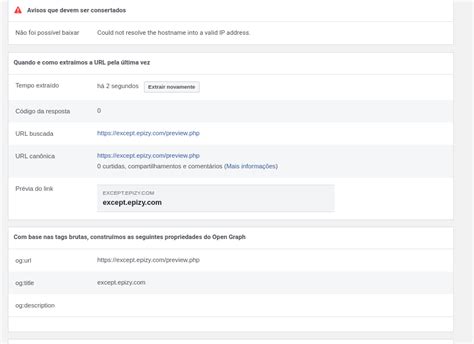 Facebook Preview Debug Return Document Is Empty Hosting Support