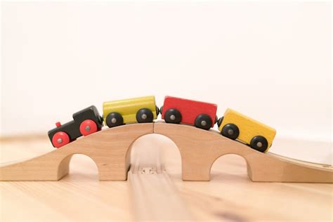 Premium Photo Colorful Wooden Stacking Train For Kids