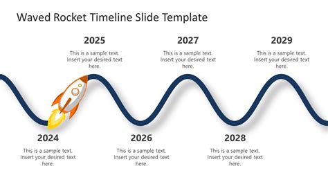Waved Rocket Timeline Template For Powerpoint Slidemodel