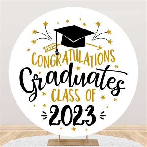 2023 Congratulations Graduation Round Backdrop Fancy Backdrops