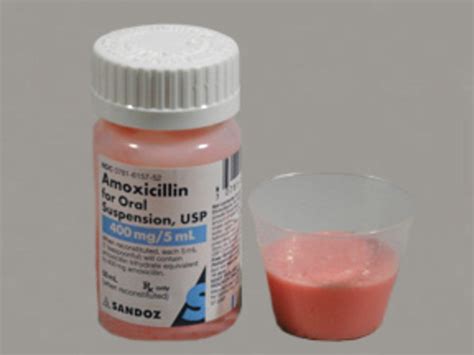 Rx Item Amoxicillin 400mg5ml Sus 50ml By Sandoz Pharma