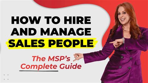 Hiring Compensating And Managing Salespeople In Your Msp Youtube