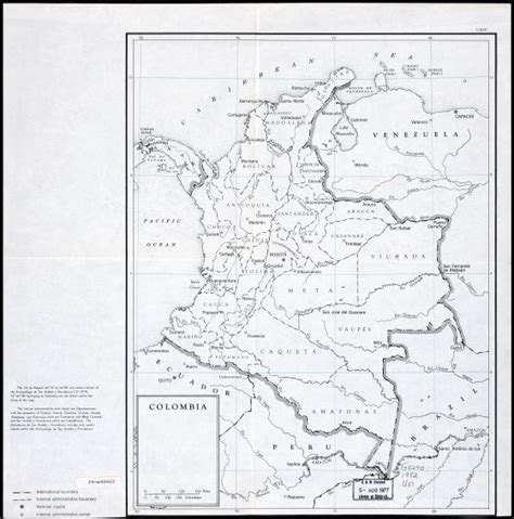 A Gran Escala Mapa Político Y Administrativo De Colombia 1950
