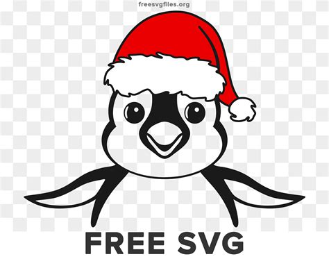 Free Christmas Penguin Santa Hat Svg Cut Files For Cricut And Silhouette