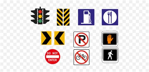 Vector Drawing Of Selection Of Traffic Drawing Of Sign In The Road