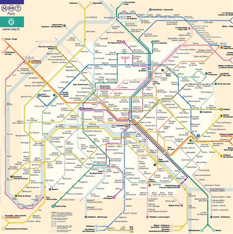 Paris Metro Map Paris France