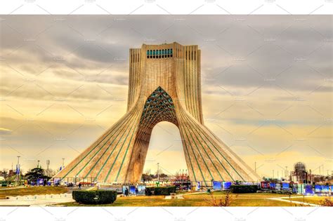 View Of The Azadi Tower In Tehran Featuring Tower Tehran And Iran
