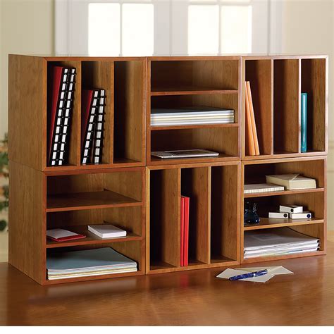 Your desk will look extra clean, and your walls won't be entirely bare. Cubi Desk Bookcase - Wood Bookcase, Stackable Storage ...