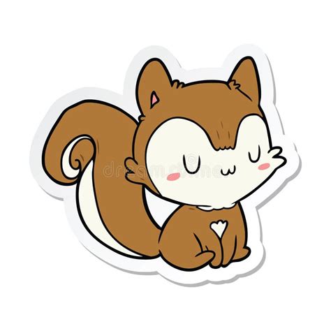 Sticker Of A Cartoon Squirrel Stock Vector Illustration Of Cartoon