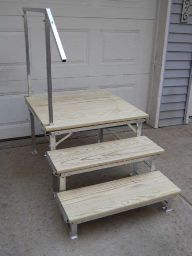 Maybe you would like to learn more about one of these? Portable RV Deck with steps and railings | Rv, Camping trailer, Porch for rv