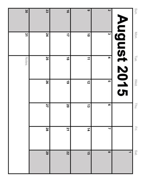 7 Best Images Of Free Printable Blank Calendar Template 2015