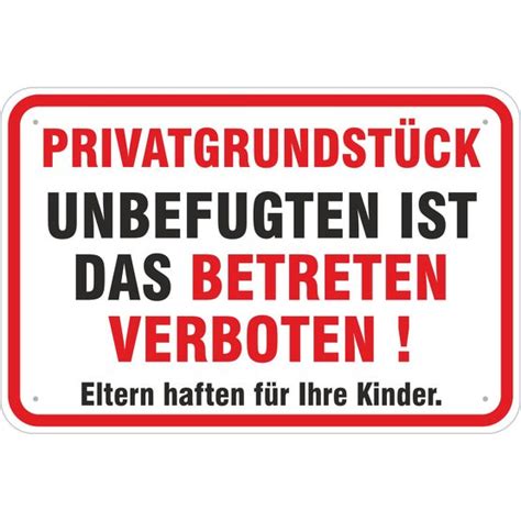 Schilder drucken und selbst gestalten schilderdruck. Schild Privatgrundstück Unbefugten ist das Betreten verboten 3 Größen