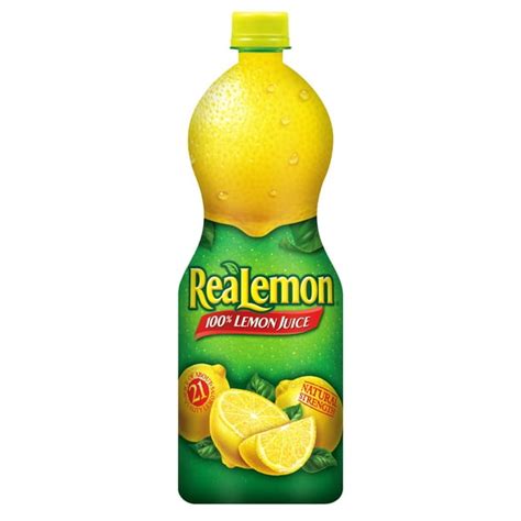 Realemon 100 Lemon Juice 32 Fl Oz Bottle