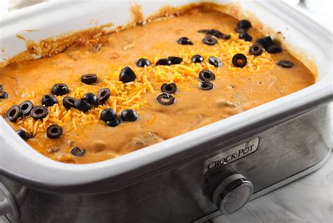 Layered Chicken Enchilada Casserole Recipe Crock Pot Slow Cooker