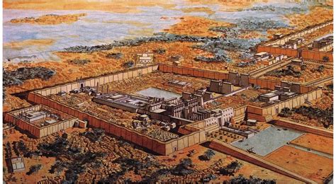 Reconstruction Drawing Of The Great Temple Of Amun At Karnak