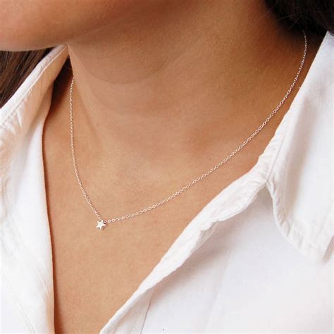 Delicate Sterling Silver Star Necklace By Carriage Trade
