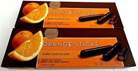 Sweets Dark Chocolate Orange Sticks 105 Oz Packages In A T Box