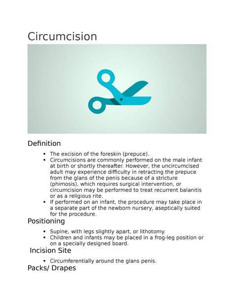 Circumcision Nursing Care And Management Plan Procedure And Aftercare Circumcision