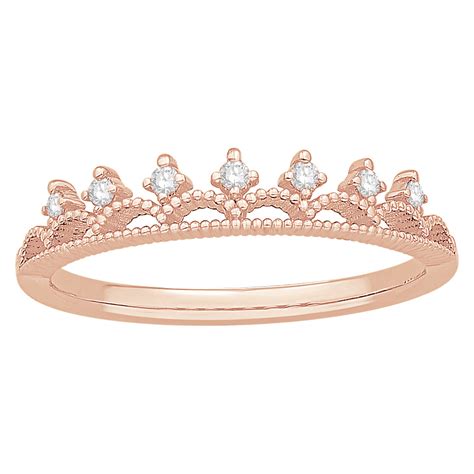Tiara Ring With Diamonds In 10ct Rose Gold