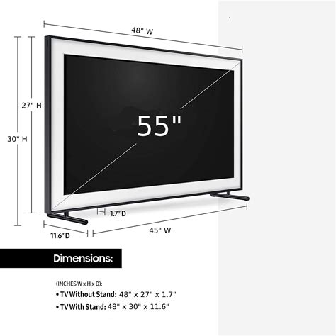 How Wide Is A 55 Inch Tv 55 Inch Tv Dimensions Splaitor
