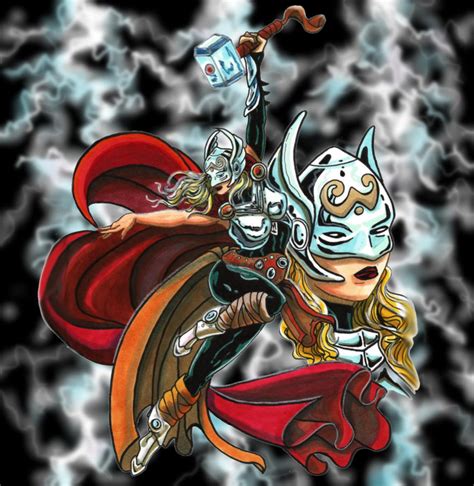Lady Thor Goddess Of Thunder By Kwongbee Arts On Deviantart