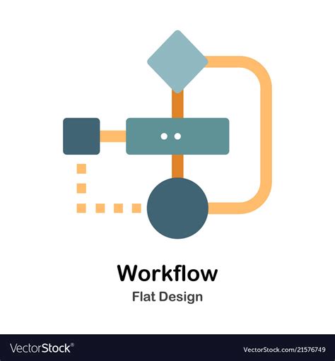 Workflow Flat Icon Royalty Free Vector Image Vectorstock