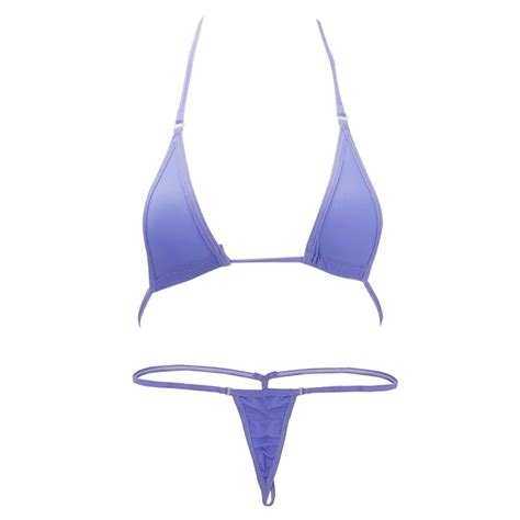 Buy Iefiel Women Micro G String Bikini 2 Piece Sliding Top Thong Small Bra Lavender Online At