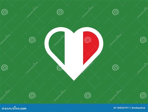 italy heart shape love symbol national flag country emblem stock vector illustration of banner