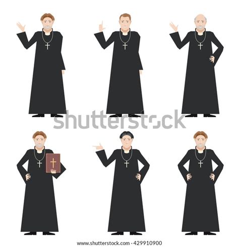 Vector Image Set Catholic Priests Stock Vector Royalty Free 429910900