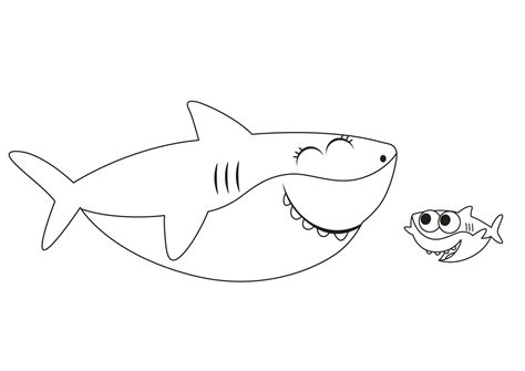 Dibujos De Tiburón Bebé 5 Para Colorear Para Colorear Pintar E