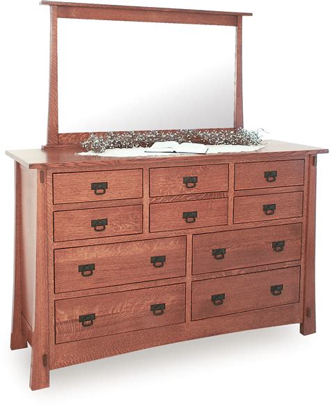 Modesto 10 Drawer Dresser Amish Solid Hardwood Dresser
