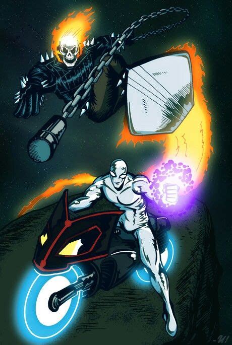 Silver Rider And Ghost Surfer Ghost Rider 4 Surfer Art Ghost Rider