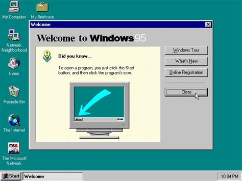 First Run In Windows 95b Windows 95 Windows Interface Design