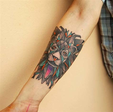 Lion tattoos are popular because they symbolize strength, power, courage, dominance and family. Low Poly Geometric Animal Tattoos by Belgian Artist Sven ...