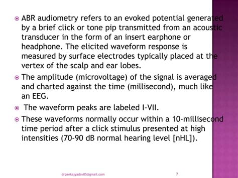 Auditory Brainstem Response Abr Ppt